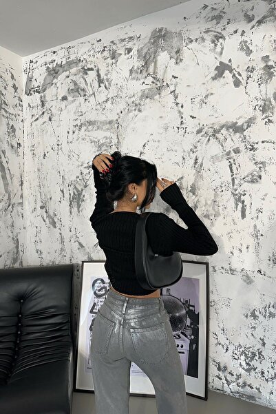 Eyyo Black Long Sleeve Crop Top ATE-0827