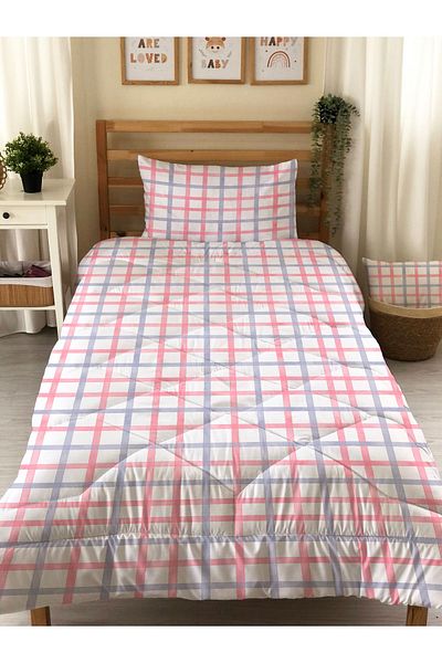 Evmila Double Sided Patterned Quilted Quilt - Single Sleeping Set - Sheetless