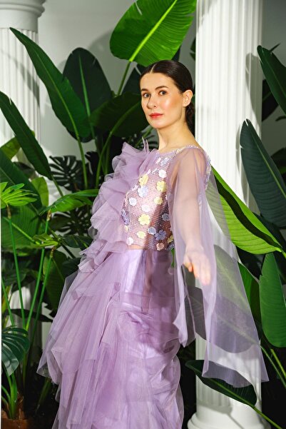 Rheme And Fons Özel Tasarım Couture El Işçiliği Dream Evening Dress Purple