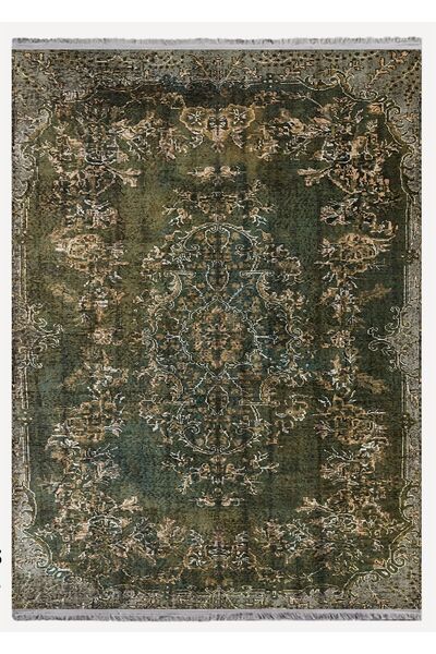 kilim home Mars 2177 Eskitme Desenli Yıkanabilir Kaymaz Tabanlı Salon Halısı,...