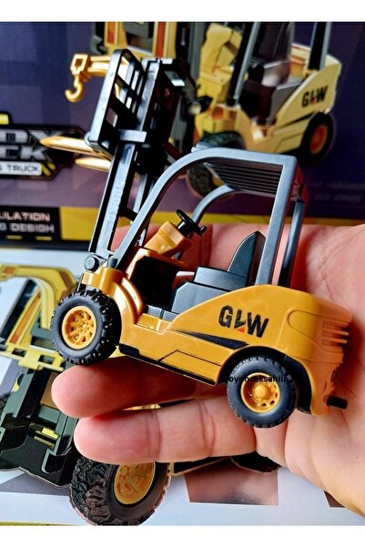 OYUNCAKSAHİLİ Forklift Dıecast Model Iş Makinası Kırılmaz Kaliteli Oyuncak Hareketli Metal Kaldıraç Lift Kanca