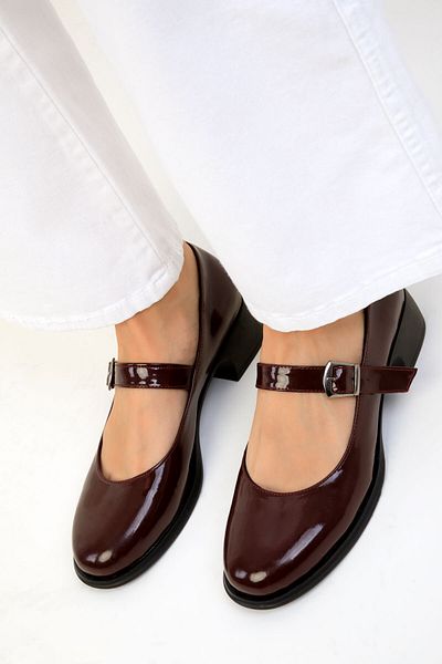 SOHO Klassische Damenschuhe mit Absatz aus Lackleder in Burgunderrot – 19702