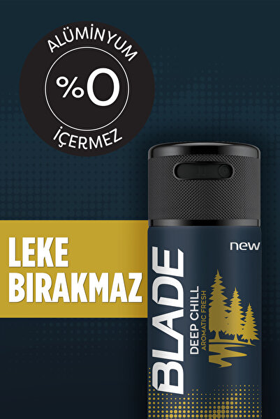 Blade Deep Chill Erkek Deodorant 4x150 Ml Hızlı Kurur, Leke Bırakmaz