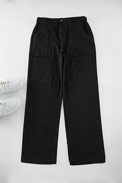 Trendyol Collection Limited Edition - Black Straight Fit Pocket Detailed Trousers Tmnaw25pl00018