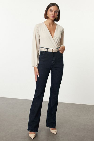 Trendyol Collection Ευέλικτη Slim Fit Stone Πολύχρωμη μπλούζα με διπλό στήθος - TWOAW20BZ0810