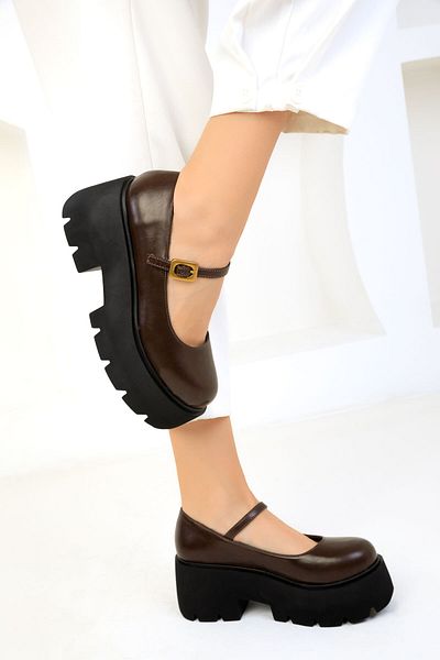 SOHO Women's Classic Brown Heeled Shoes - 19689