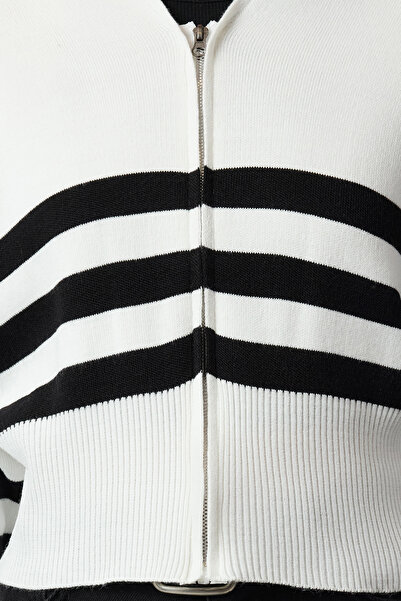 Trendyol Collection Knitwear Bone Hooded Zippered Cardigan - Twoaw25Hi00208