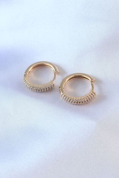 Moka Shopin MokaShopin Gold - Cercei de damă cu model de cerc cu zirconiu