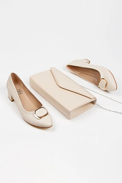 GULT Γυναικεία τσάντα με τακούνι πάχους 3 εκ. Συνδυασμένο στιλέτο