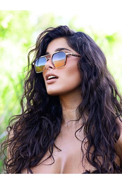 MİSE ALTIGEN Leopard Pattern Colorful Frame Sunglasses