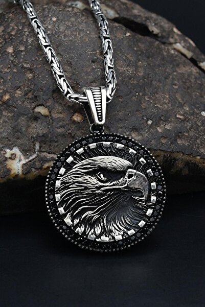 Prestige Kartal Figürlü Kral Zincirli 925 Ayar Gümüş Kolye 901099