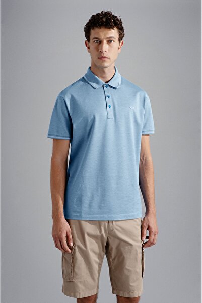 PAUL&SHARK MEN'S KNITTED POLOSHIRT C.WCOTTON