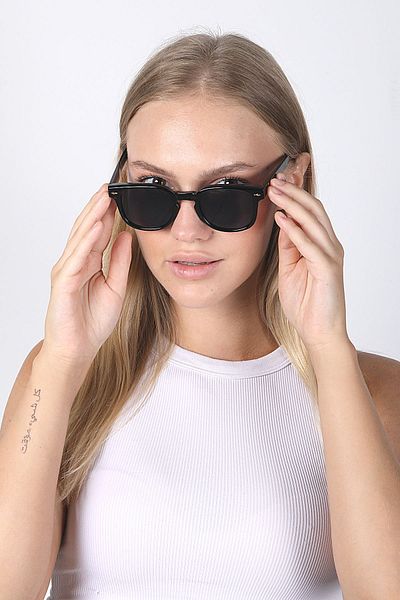 TomyHelf Black Framed Sunglasses - Dark Glass, Men's and Women's Uv Protection