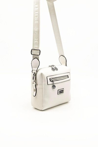 Silver Polo Silver & Polo White - Geantă de damă SP1038 albă