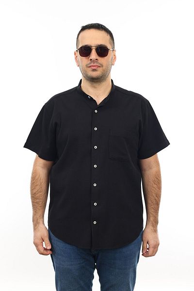 TOUSUS Ανδρικό κοντομάνικο πουκάμισο με κοντό μανίκι τσέπη βαμβακερού χρώματος μεγάλου χρώματος Kk-8019-tss