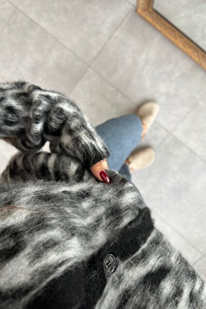 Camp Store Brand Model Leopard Print Fringed Cardigan