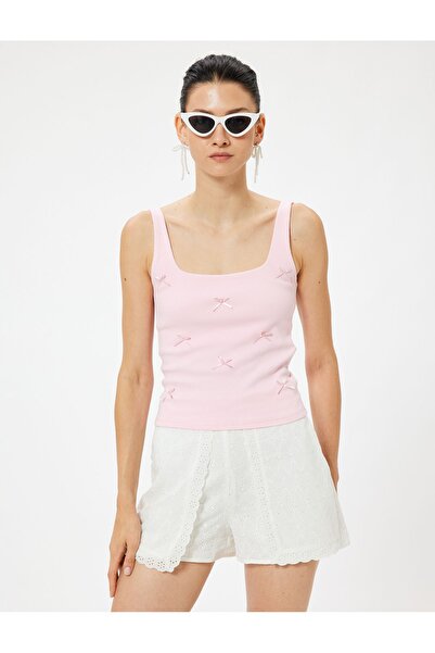 Koton Koton X Sibil Çetinkaya - Sleeveless Undershirt with Bow Detail