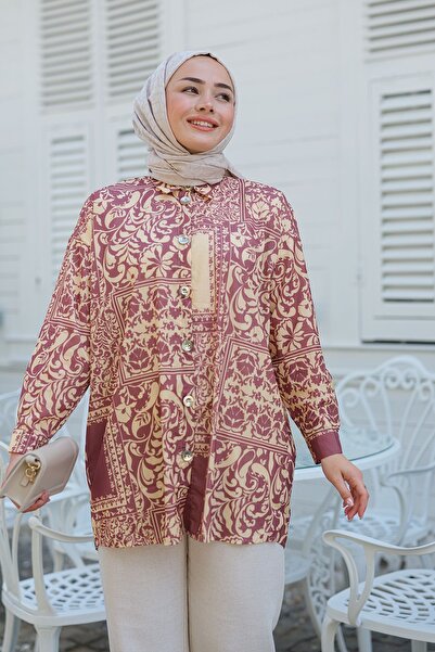 LOCCO Yellow Ethnic Patterned Shirt