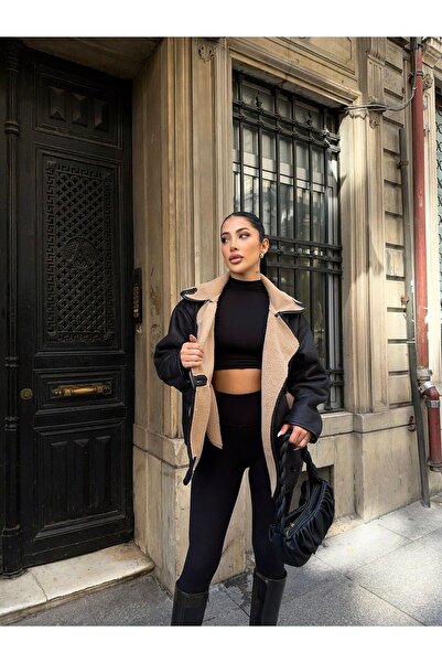 OlaLady Μακρύ σουέτ γυναικείο μπουφάν - Γούνινο εσωτερικό, Φερμουάρ, Oversize