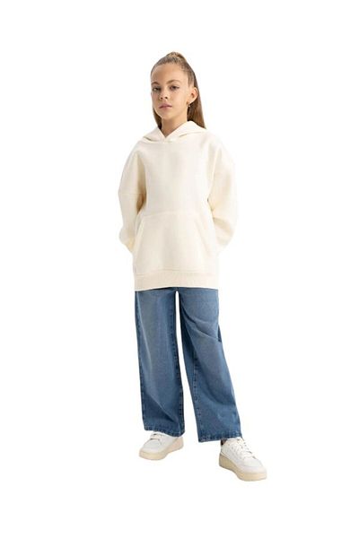 DeFacto Girl's Soft Furry Oversize Hooded Sweatshirt A7425a823au