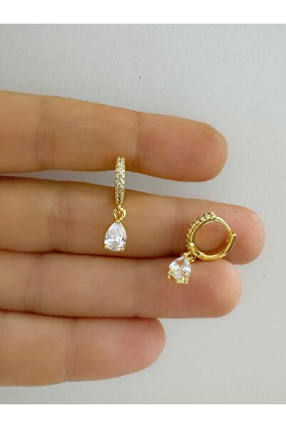Arescollection ZİRKON TAŞLI DAMLA 1 ADET HELİX KIKIRDAK KULAK MEMESİ UYUMLU HALKA PİERCİNG KÜPE