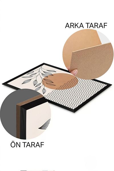 Artavessa Set de masă MDF cu aspect de cadru negru din 3 piese - Set 31