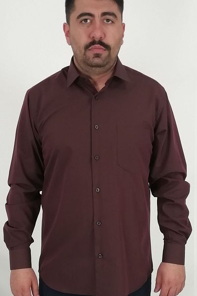 TOUSUS Regular Fit Claret Red Brown Janjan Men's Shirt Kls-4087-tss