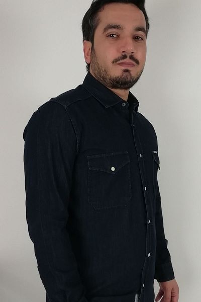 TOUSUS Cămașă pentru bărbați din denim slim Fit Slm-2011-tss