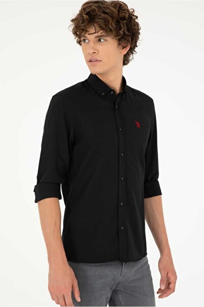 U.S. Polo Assn. Erkek Siyah Uzun Kollu Basic Gömlek