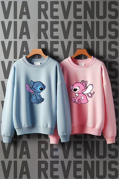 Vordevia Φούτερ Lilo and Stitch με στάμπα με λαιμόκοψη Lover