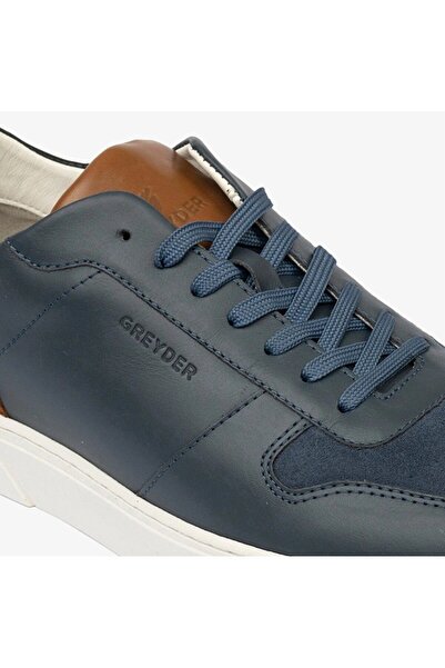 Greyder 17422 Lacivert Hakiki Deri Erkek Sneaker