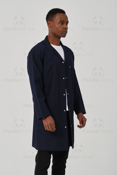 PandaForma Navy Blue Men's Work Apron, Professional High School Student Apron, Hospital, Housekeeper Apron