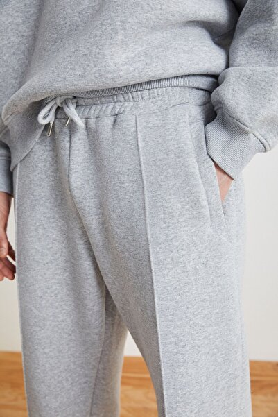 GRIMELANGE WALFRED Erkek %100 Organik Pamuklu 3 İplik Şardonsuz Önü Nervürlü Grimelanj Eşofman Altı