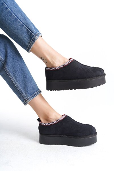 Super Shoes Μαύρες γούνινες εποχιακές γυναικείες μπότες - Κοντή και άνετη σόλα