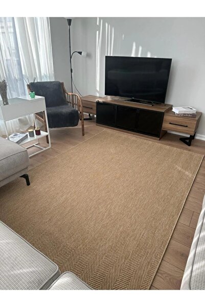 Halımax Seyran Halı Bombay 665 Bej Hasır Dokulu Modern Dokuma Taban Hav Toz Vermez Halı