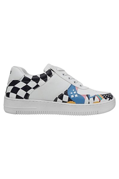 Dogo White Vegan Leather Women's Sneakers - Born to Be Awesome Design