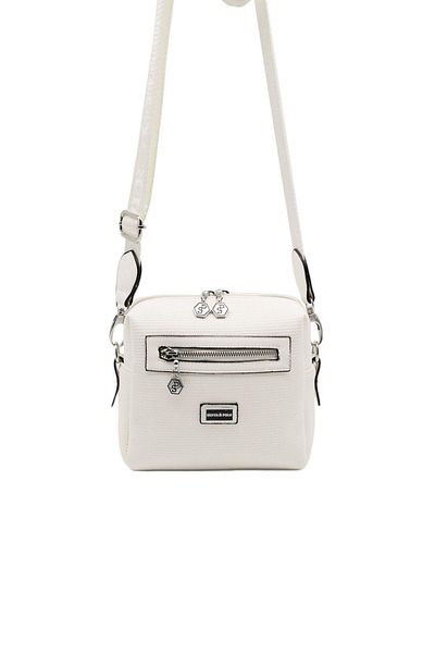 Silver Polo Silver & Polo White - Geantă de damă SP1038 albă