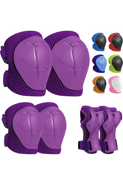 DeYiDo High Protection 6-Piece Skate, Scooter, Skateboard and Bicycle Protection Set - Knee Pad, Elbow and Wristband Protector
