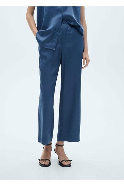 MANGO Woman Pantaloni scurti din satin cu picioare lungi