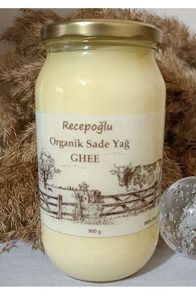 Recepoğlu Organik Köy Sade Yağ Sarı Yağ Saf tereyağ GHEE Laktozsuz İnek 900 G