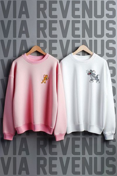 Vordevia Φούτερ με στάμπα Tom and Jerry Crew Neck Lover