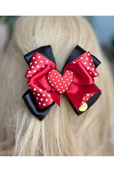 QUEEN AKSESUAR tasarım lüks puantiye katlı fiyonklu Minnie mouse kalpli süslü...