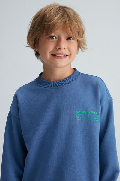 GRIMELANGE Dia Cotton Boy's Blue Bottom-Top Set