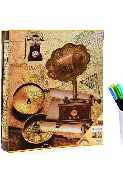 BYARS BİLİSİM ألبوم صور RS21 مقاس 10x15 سم مع صندوق بنمط الغرامافون 600 قطعة ...