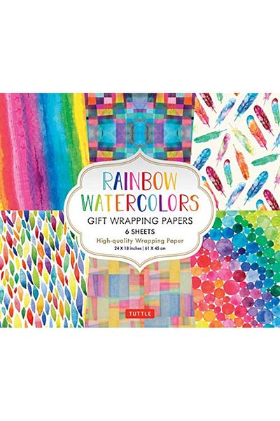 Ingram Rainbow Watercolors Gift Wrapping Papers 6 Sheets 24 X 18 Inch Wrapping Paper