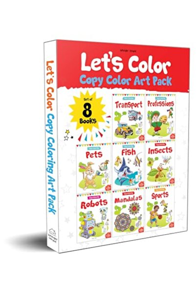 Prakash Books مجموعة صناديق التلوين Let's Colour Copy المكونة من 8 كتب حول ال...