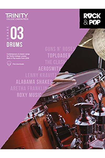 Faber Music Ltd. كلية ترينيتي لندن روك آند بوب 2018 طبول الصف الثالث