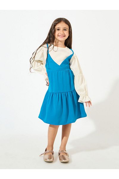 Styli 2in1 Style Bow Back Ruffle Hem Dress