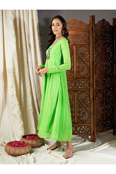 Sassafras By Styli Lehariya Anarkali Dress with Tie-Up Back