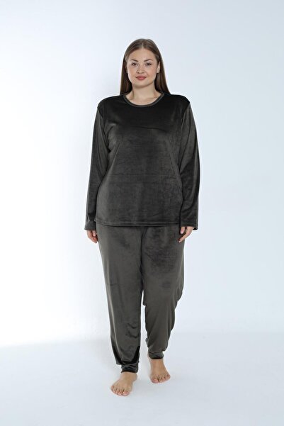 Estiva طقم بيجامة شتوية مخملية كبيرة - ليلاً ونهارًا